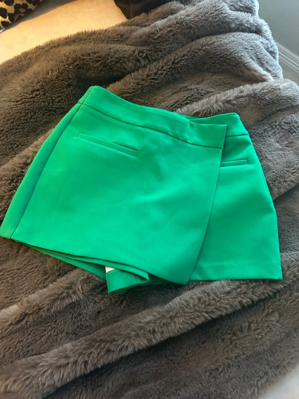 Zara Bright Green Tailored Skort